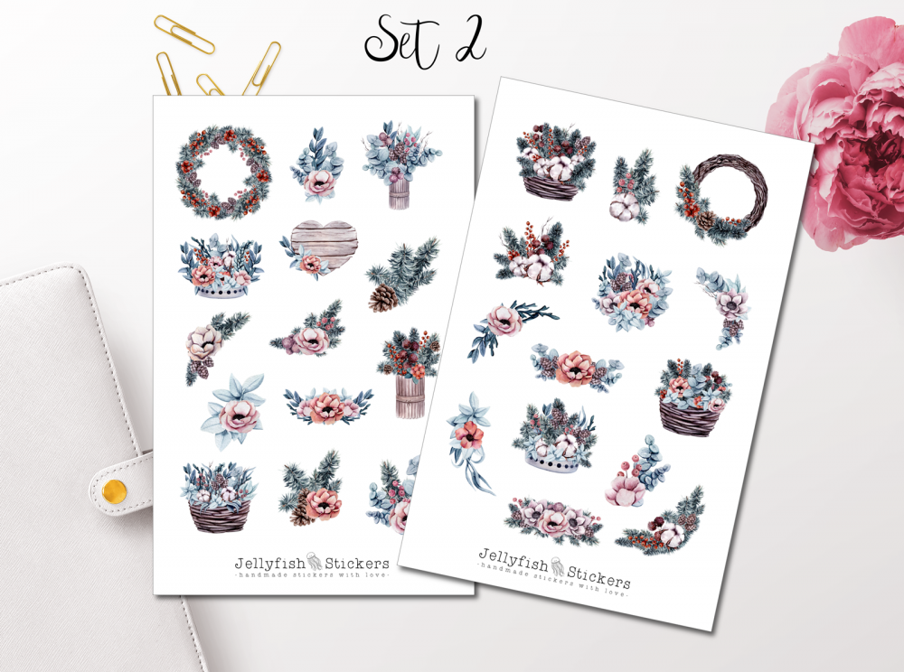 Winter Plants Sticker Set